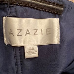 A dark navy blue bridesmaid dress